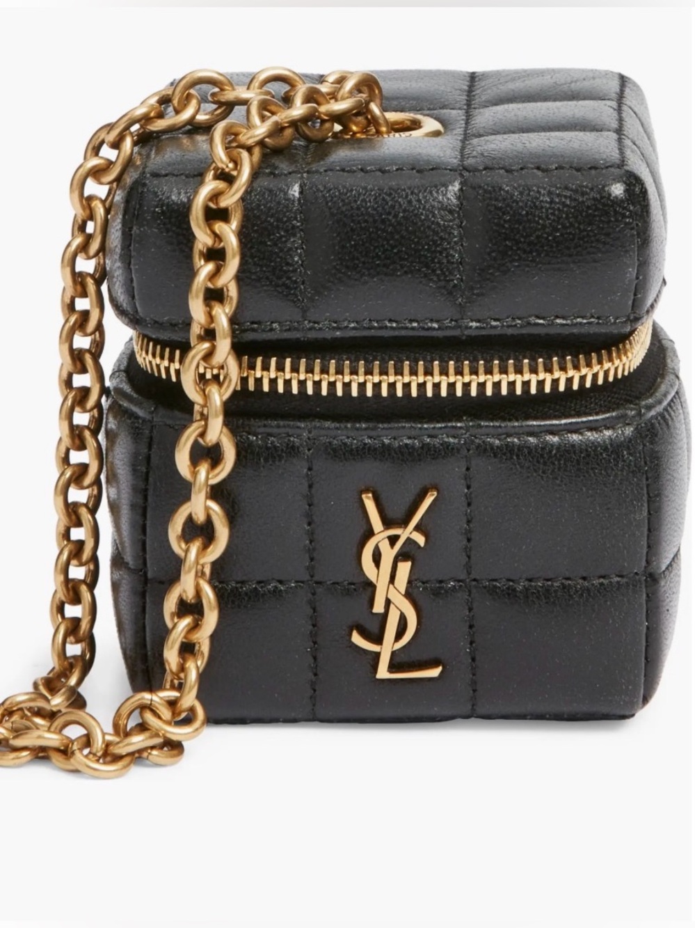 SAINT LAURENT Mini Cassandre Matelassé Carré Leather Wristlet